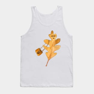 Fall Shopping Oak Leaf Lady with Purse | Watercolor Design Tank Top